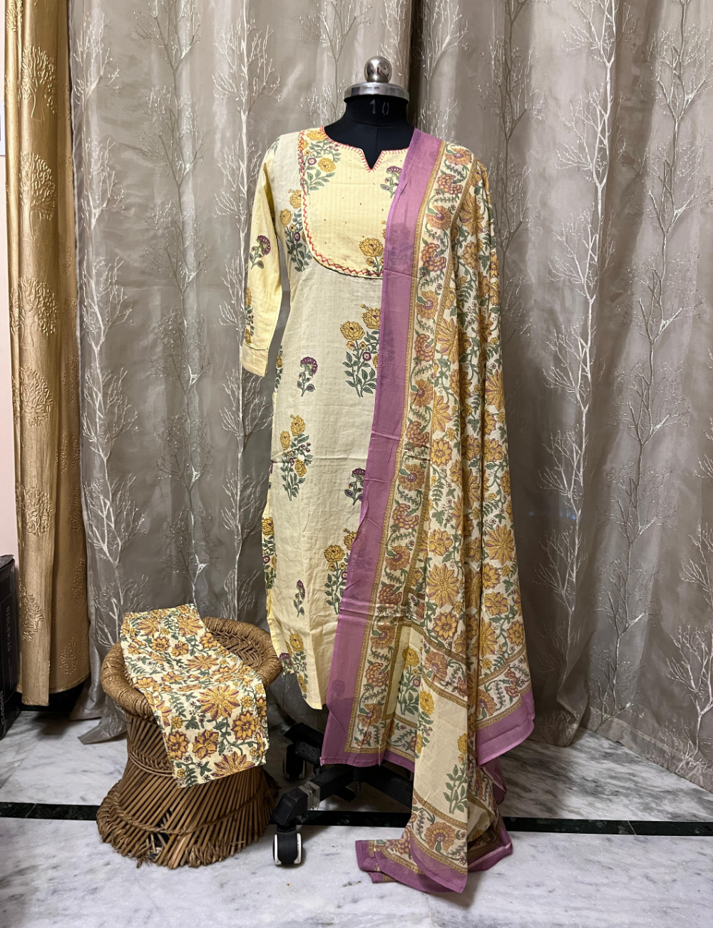 Jaipur Cotton Floral Handblock Full Suit