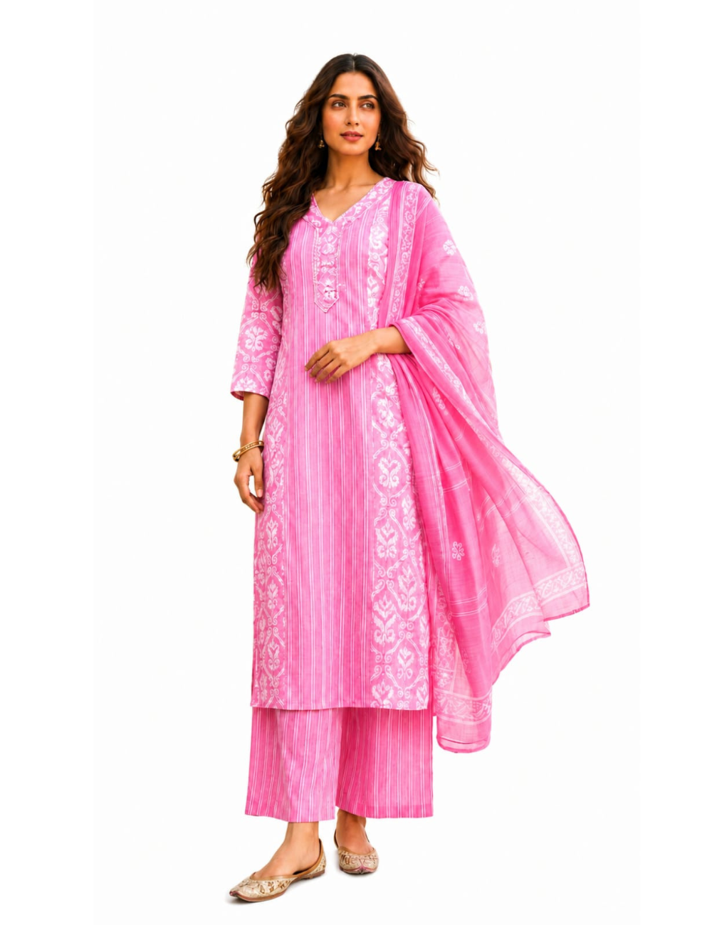 Blush Charm – Jaipur Cotton Straight-Cut Suit Set