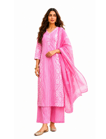 Blush Charm – Jaipur Cotton Straight-Cut Suit Set