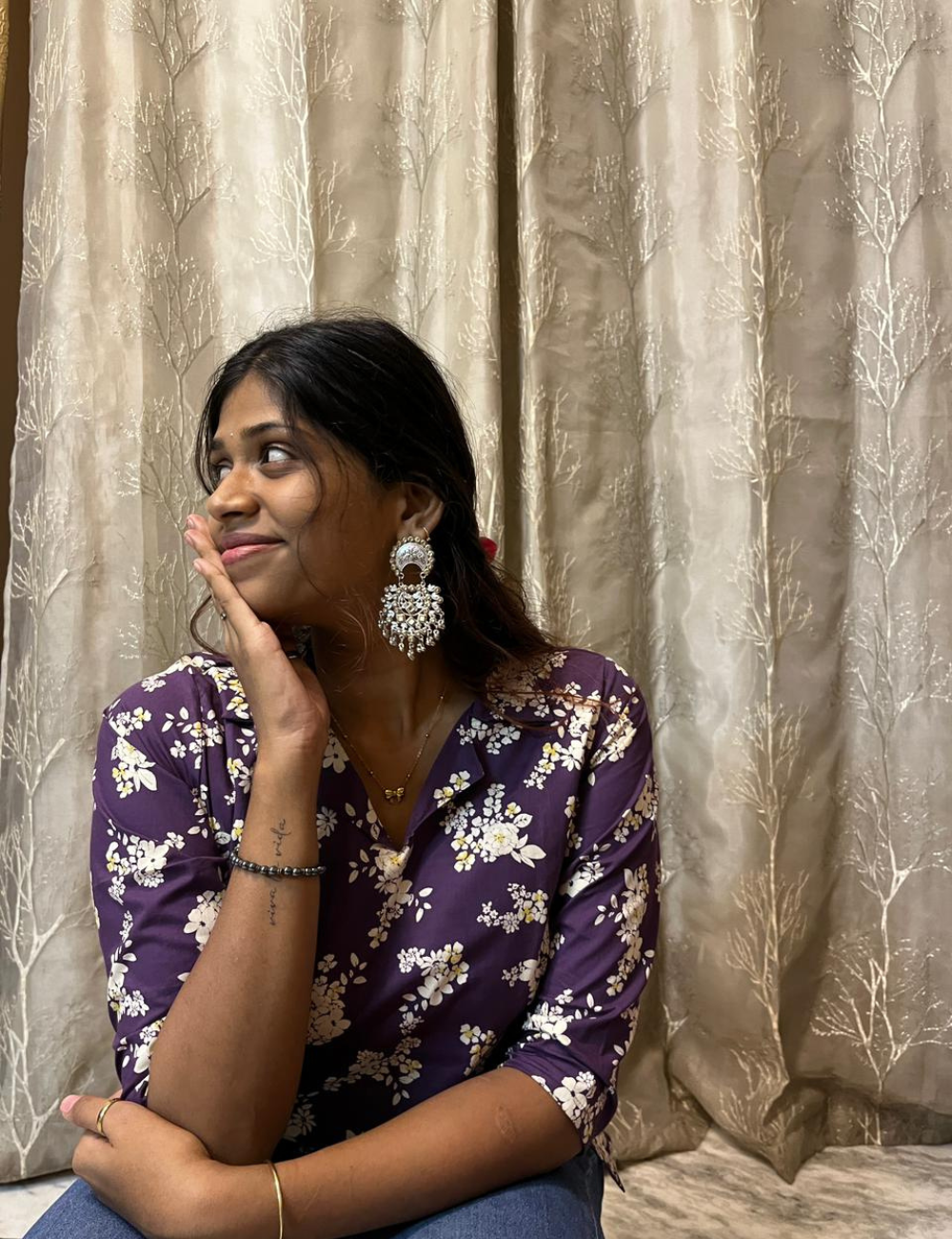 Jaipur Cotton Short Top – Plum Purple