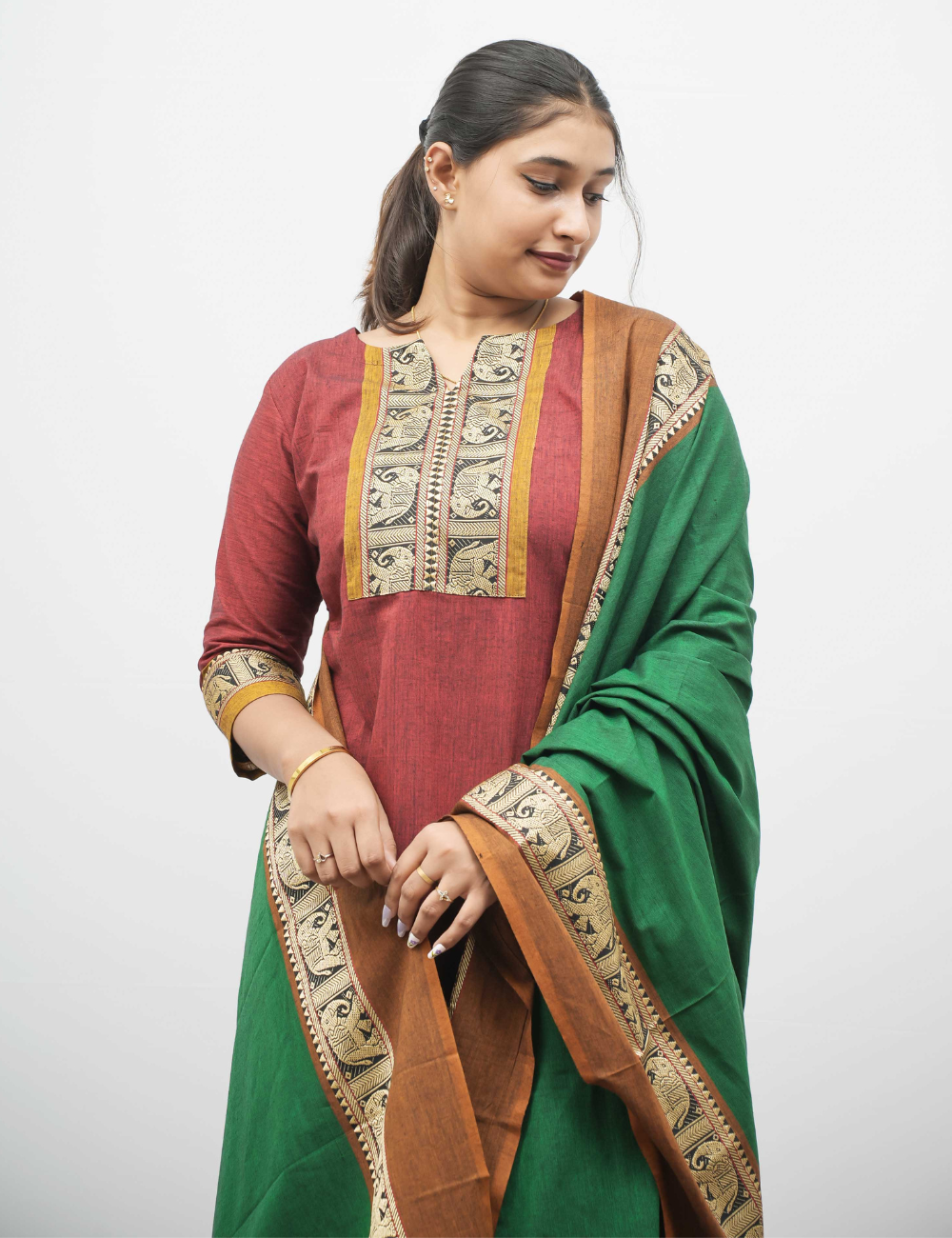 South Cotton Kurti and Dupatta