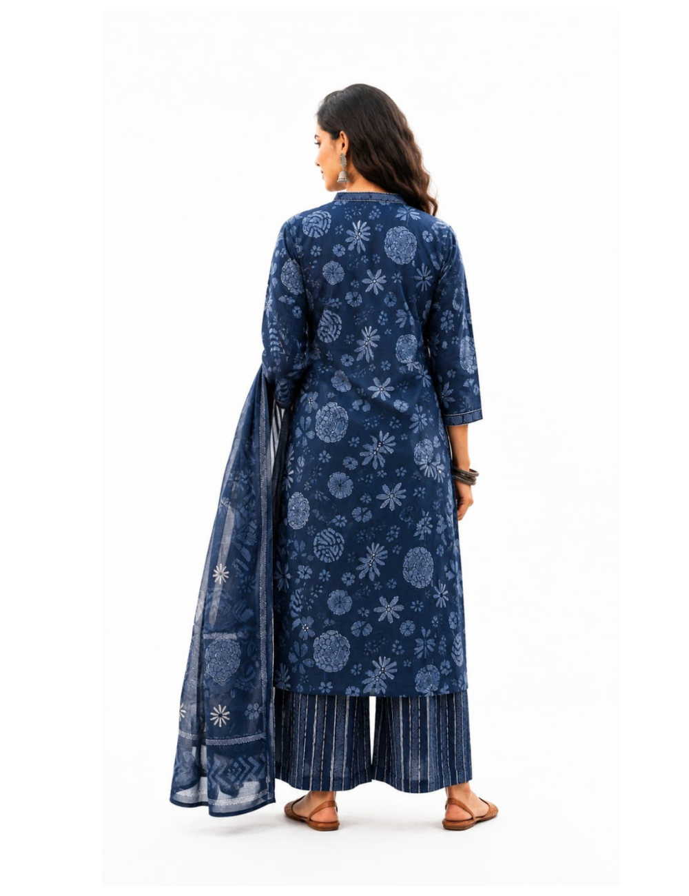 Midnight Bloom – Jaipur Cotton Straight-Cut Suit Set