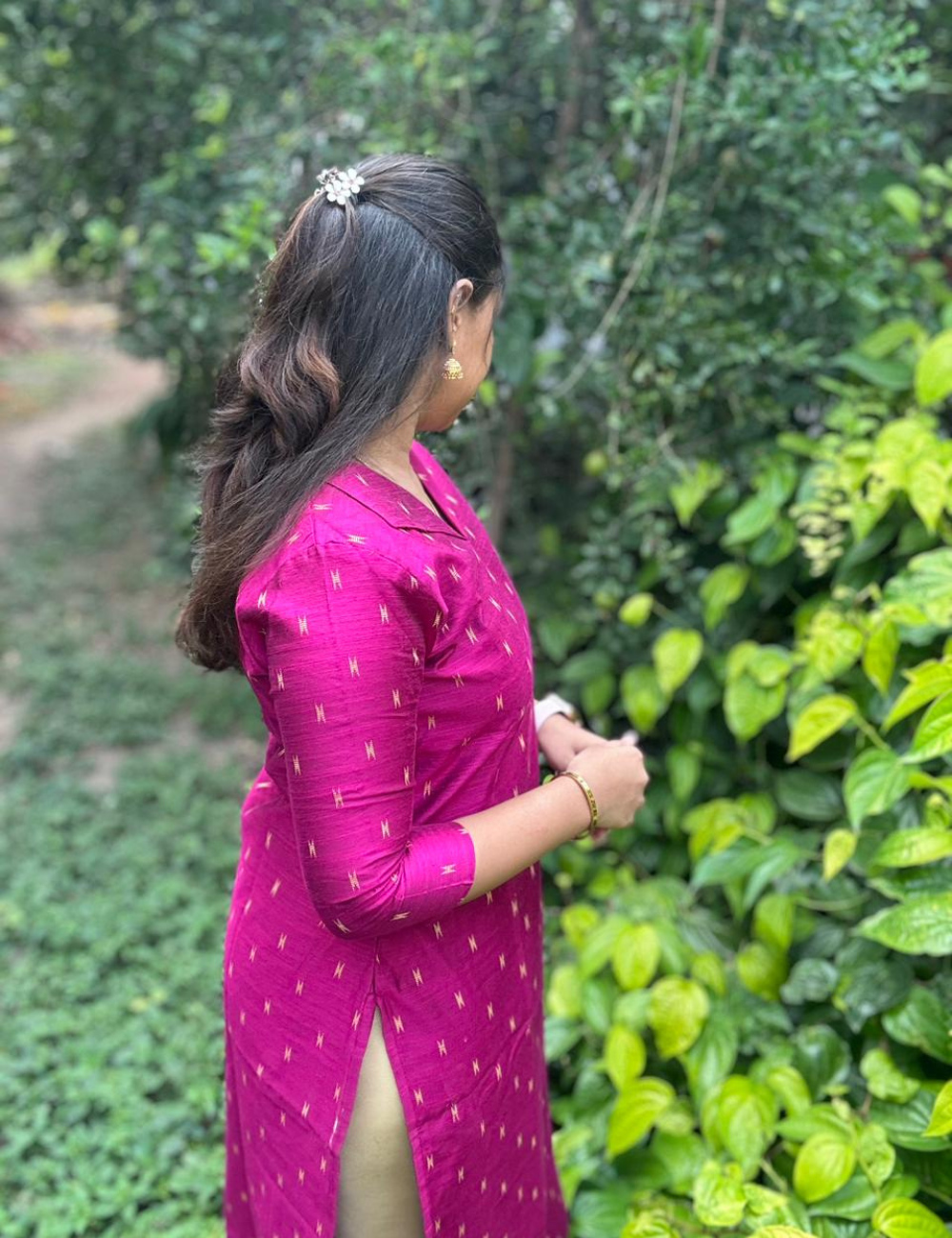 Majenta Rawsilk Kurti